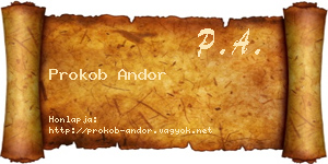 Prokob Andor névjegykártya