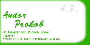 andor prokob business card